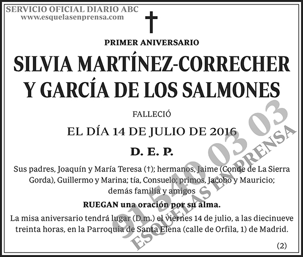 Silvia Martínez-Correcher y García de los Salmones